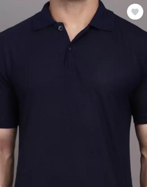 Men's Black Slim Fit Cotton Polo Shirt