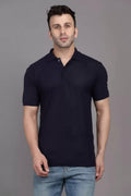 Men's Black Slim Fit Cotton Polo Shirt